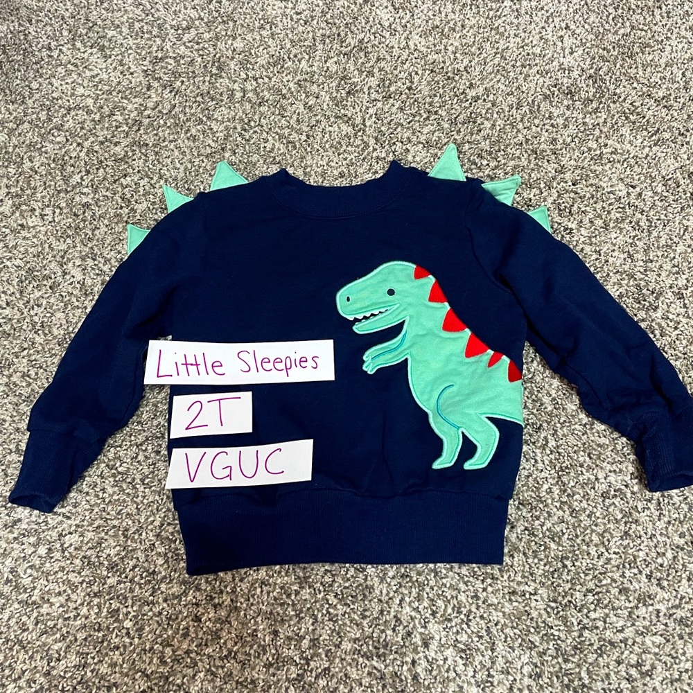 Little Sleepies T Rex Crewneck Sweatshirt